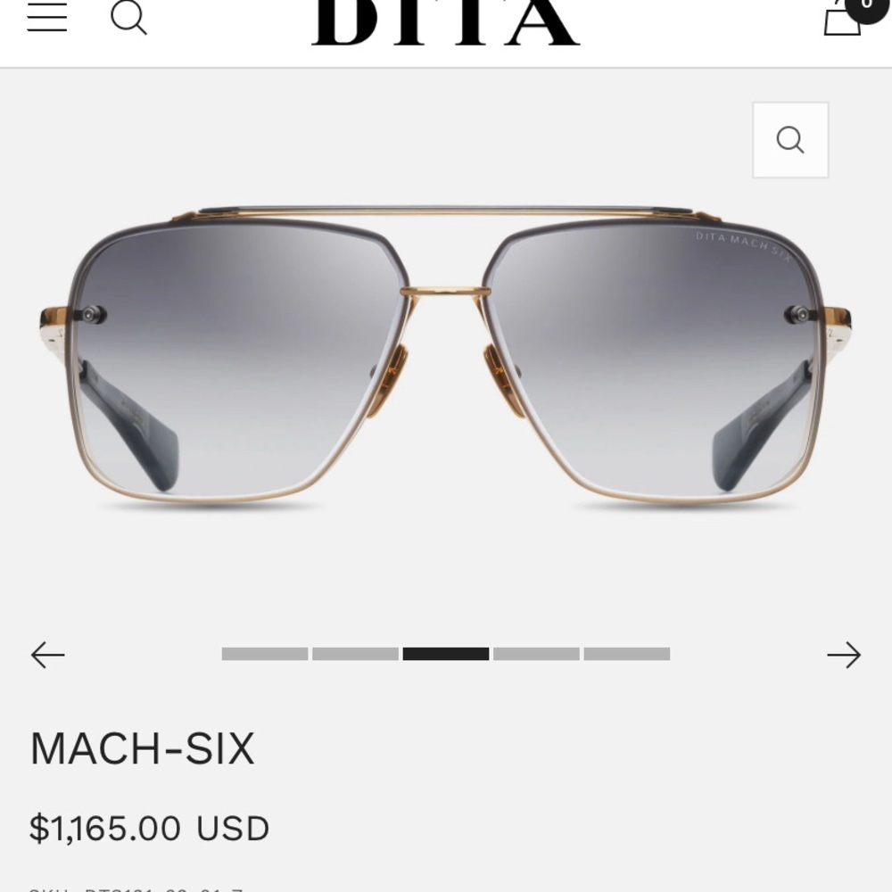 DITA Gold and Black Sunglasses